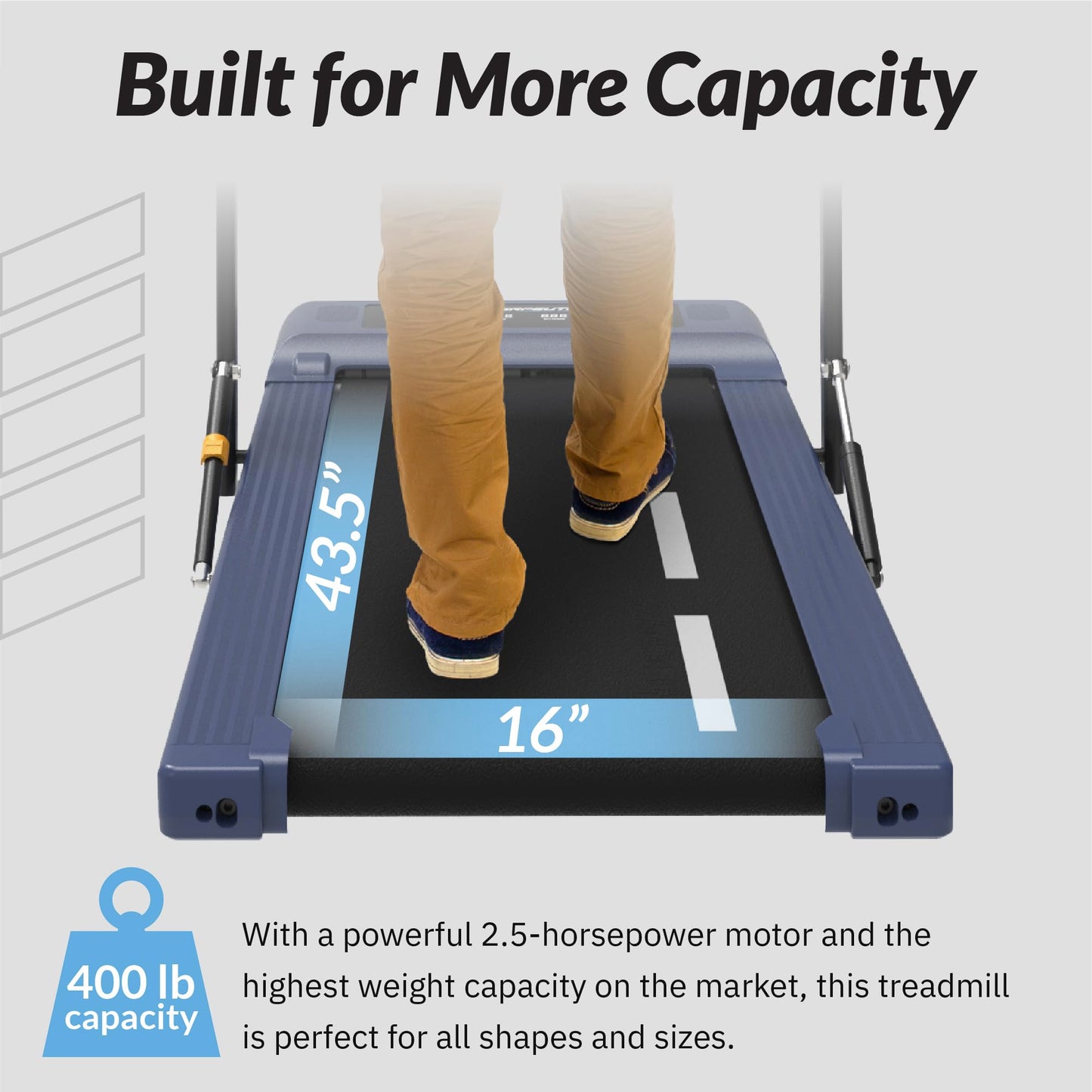Exerpeutic 400 Lb. Capacity Heavy-Duty Walking/Jogging Exercise Treadmill - Home Gym Workout Equipment - Foldable Under Desk Design