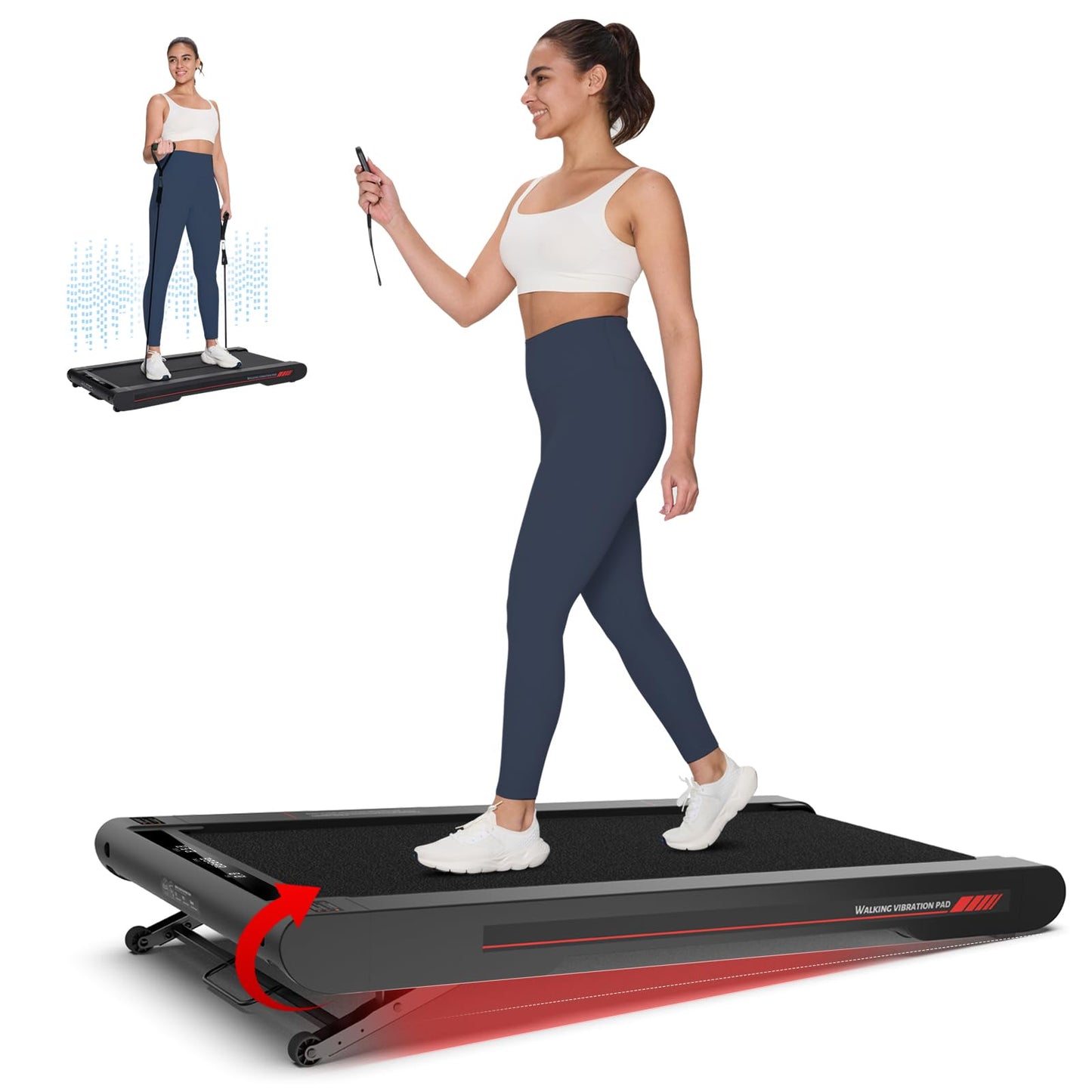Sperax Walking Treadmill Pad with APP, 3 in 1 Under Desk Treadmill, 400W Low Noise Walking Vibration Pad with Remote Control,Portable Treadmills for Home Office